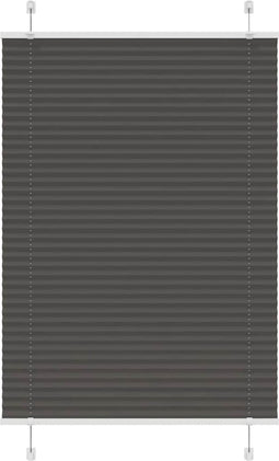 vidaXL - Plissé - rolgordijn - 90x150 - cm - stofbreedte - 89,4 - cm - polyester - zwart