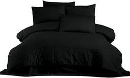 Dekbedovertrek set - 3 Onderdelen - Katoen Polyester - Zwart (3 stuks)