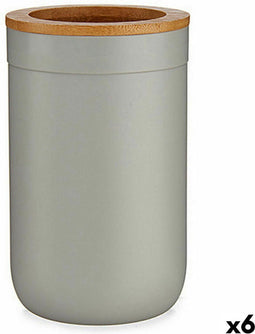 Tandenborstelhouder Bruin Grijs Bamboe Polypropyleen 7,7 x 11,5 x 7,7 cm (6 Stuks)