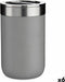 Tandenborstelhouder Grijs Zilverkleurig Plastic 7,7 x 11,2 x 7,7 cm (6 Stuks)