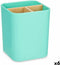 Tandenborstelhouder Groen Bamboe Polypropyleen 9 x 11 x 9 cm (6 Stuks)