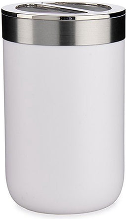 Tandenborstelhouder Wit Zilverkleurig Plastic 7,7 x 11,2 x 7,7 cm (6 Stuks)