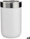 Tandenborstelhouder Wit Zilverkleurig Plastic 7,7 x 11,2 x 7,7 cm (6 Stuks)