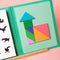 Tangram Puzzel Magnetisch voor Peuters en Kleuters - Educatief - Puzzelboek - Magneetboek - Houten Vormenpuzzel - 96 Puzzels - Groen