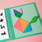 Tangram Puzzel Magnetisch voor Peuters en Kleuters - Educatief - Puzzelboek - Magneetboek - Houten Vormenpuzzel - 96 Puzzels - Groen