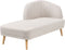 TANLAY - Chaise longue - Lichtbeige - Polyester