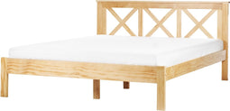 TANNAY - Tweepersoonsbed - Lichthout - 160 x 200 cm - Dennenhout