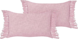 TANSY - Sierkussen set van 2 - Roze - 40 x 60 cm - Katoen