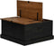 vidaXL - Opbergkist - HALDEN - zwart - 91x91x47 - cm - massief - grenenhout