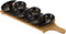 Tapasplank met Schaaltjes - Serveerplank - Borrelplank met 6 porselein schaaltjes Marmerlook - zwart