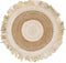 Tapijt DKD Home Decor 140 x 140 x 1 cm Natuurlijk Beige Bruin Polyester Katoen Tropisch Jute Franjes