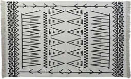 Tapijt DKD Home Decor 160 x 250 x 0,7 cm Zwart Polyester Katoen Wit Ikat Boho