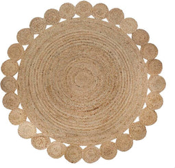 Tapijt DKD Home Decor 200 x 200 x 1 cm Natuurlijk Bruin Polyester Jute