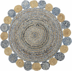 Tapijt DKD Home Decor Blauw Multicolour Indiaas (200 x 200 x 1 cm)