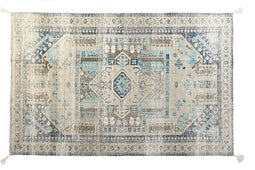 Tapijt DKD Home Decor Verouderde afwerking Blauw Katoen Arabisch (120 x 180 x 1 cm)