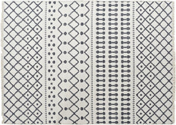 Tapijt DKD Home Decor Wit Polyester Katoen Donker Grijs (160 x 230 x 1 cm)