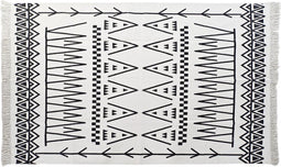 Tapijt DKD Home Decor Zwart Wit Ikat (120 x 180 x 0,7 cm)