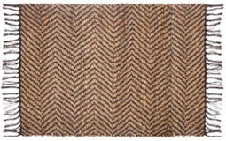 Tapijt jute zig zag zwart naturel - vloerkleed 90 x 60 cm