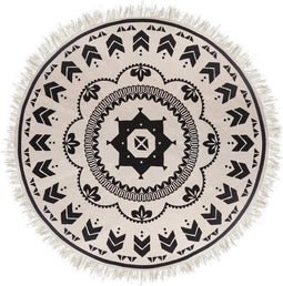 Tapijt Rond - zwart/wit - Grafische Patronen - Ø120CM