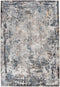 Tapijt voor woonkamer slaapkamer laagpole used look onderhoudsvriendelijk blauw bruin oranje beige, 110 x 180 cm