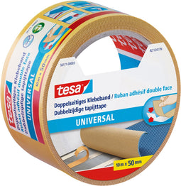Tapijttape tesa uni 10mx50mm dubbelzijdig wit | 6 stuks