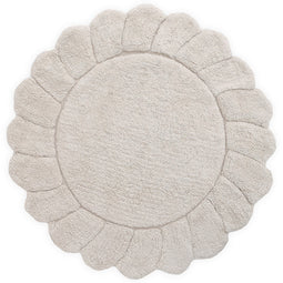 Tapis chambre enfant coton lavable rond finition "pétales" GABRIELLE