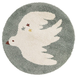 Tapis chambre enfant petit oiseau BOHEMIAN BIRD AQUA