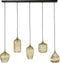 Hanglamp Stripe Glass Mix - 5 lichts - amberkleurig - 120x20x150 cm - industrieel / modern design