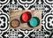 Tarhong voerbak hond olive melamine houtprint / teal zeegroen - Default Title