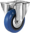 Tarsus Bokwiel 80 mm - Slijtvast rubber - Kogellager - 100 kg - Blauw