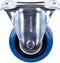 Tarsus Bokwiel 80 mm - Slijtvast rubber - Kogellager - 100 kg - Blauw