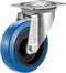 Tarsus Zwenkwiel 200 mm - Slijtvast Rubber - 300 kg Draagvermogen - Blauw