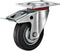 Tarsus Zwenkwiel met Rem - 100 mm - Stalen Velg - Massieve Rubberband - 60 kg Draagvermogen