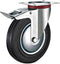 Tarsus Zwenkwiel met rem - 200 mm - Stalen velg - Massieve rubberband - 180 kg draagvermogen