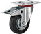 Tarsus Zwenkwiel met rem - 75 mm - Stalen velg - Massieve rubberband - 40 kg draagvermogen