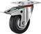 Tarsus Zwenkwiel met rem - 75 mm - Stalen velg - Massieve rubberband - 40 kg draagvermogen