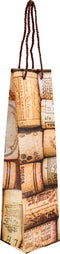 Tas | Cork | Papier | met koord | 10x9x38cm | wijnflestas | 25 stuks