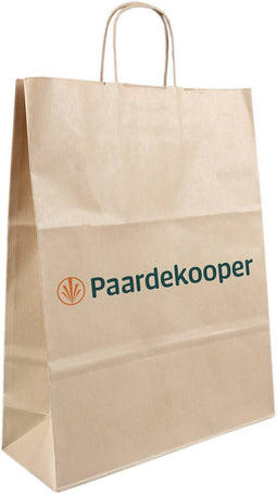 Tas | Je eigen ontwerp | 1 zijde | Papier | gedraaid papieren koord | 32x 12x41cm | draagtas | bruin | 1 stuks