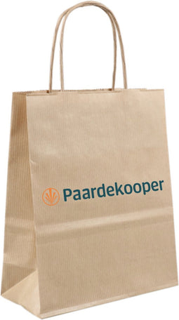Tas - Je eigen ontwerp - 1 zijde - Papier - gedraaid papieren koord - 18x 8x22cm - draagtas - bruin - 1 stuks