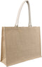 Tas - Jute - landscape - reusable - 47x 15x36cm - draagtas - naturel/wit - 10 stuks