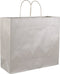 Tas - Kraftpapier - gedraaid katoenen koord - 35x 13x31cm - draagtas - zilver - 50 stuks