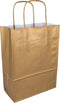 Tas | Kraftpapier | gedraaid papieren koord | 18x 8x22cm | draagtas | goud | 50 stuks