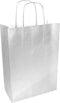 Tas | Kraftpapier | gedraaid papieren koord | 24x 11x33cm | draagtas | zilver | 50 stuks
