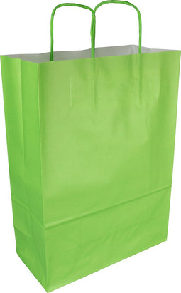 Tas | Kraftpapier | gedraaid papieren koord | 24x 11x33cm | draagtas | groen | 50 stuks