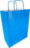 Tas | Kraftpapier | gedraaid papieren koord | 26x 12x35cm | draagtas | blauw | 50 stuks