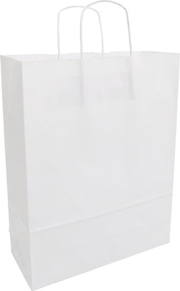 Tas | Kraftpapier | gedraaid papieren koord | 32x 12x41cm | draagtas | wit | 100 stuks
