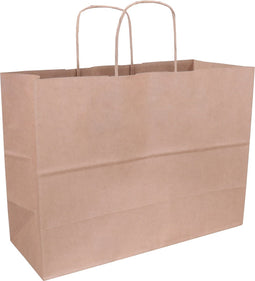 Tas | Kraftpapier | gedraaid papieren koord | 35x 14x26cm | draagtas | bruin | 100 stuks