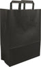 Tas - Kraftpapier - platte papieren handgreep - 26x 12x35cm - papieren draagtas - zwart - 250 stuks
