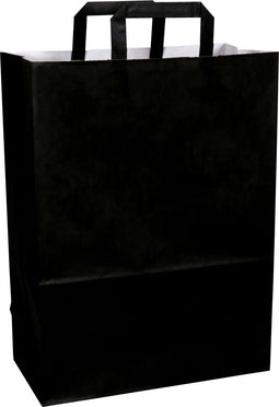Tas | Kraftpapier | platte papieren handgreep | 32x 16x43cm | draagtas | zwart/wit | 250 stuks