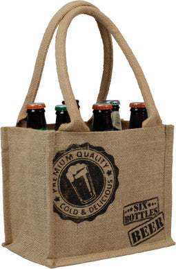 Tas - Mon voyage - Jute - reusable - 21x14x18cm - fleszak - bruin - 10 stuks